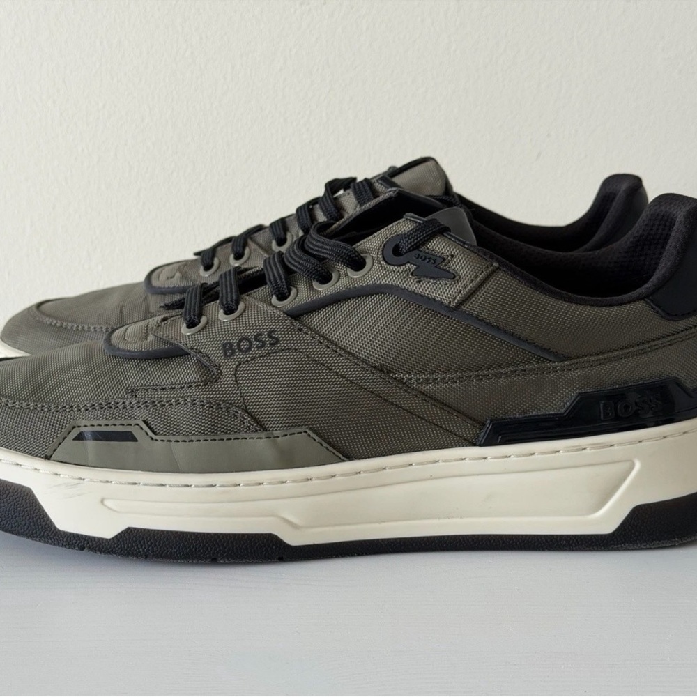 The BOSS Baltimore panelled sneakers in green generally - Picture 6 of 7